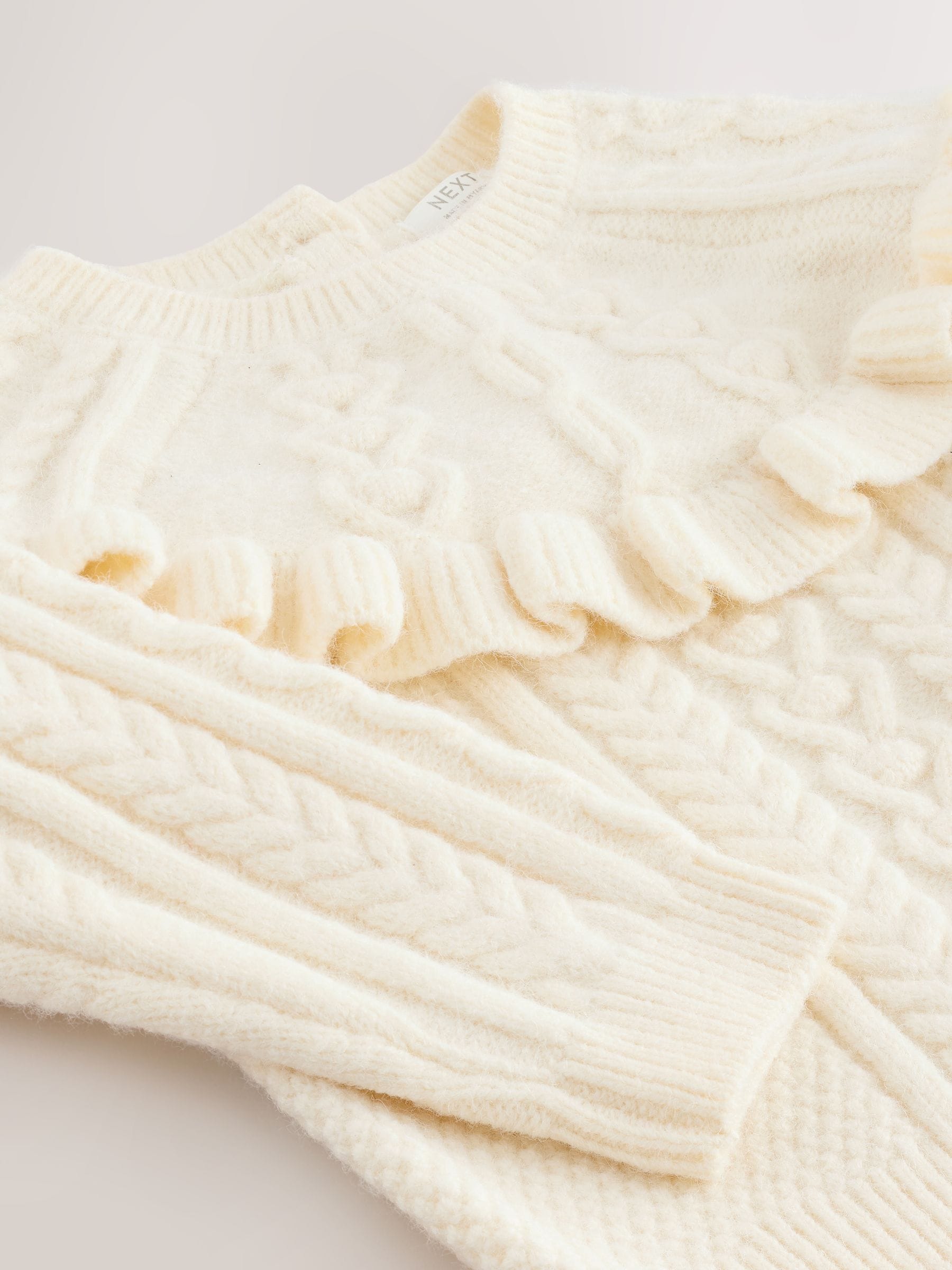 Ecru - Cable Knitted Jumper (3mths-7yrs)