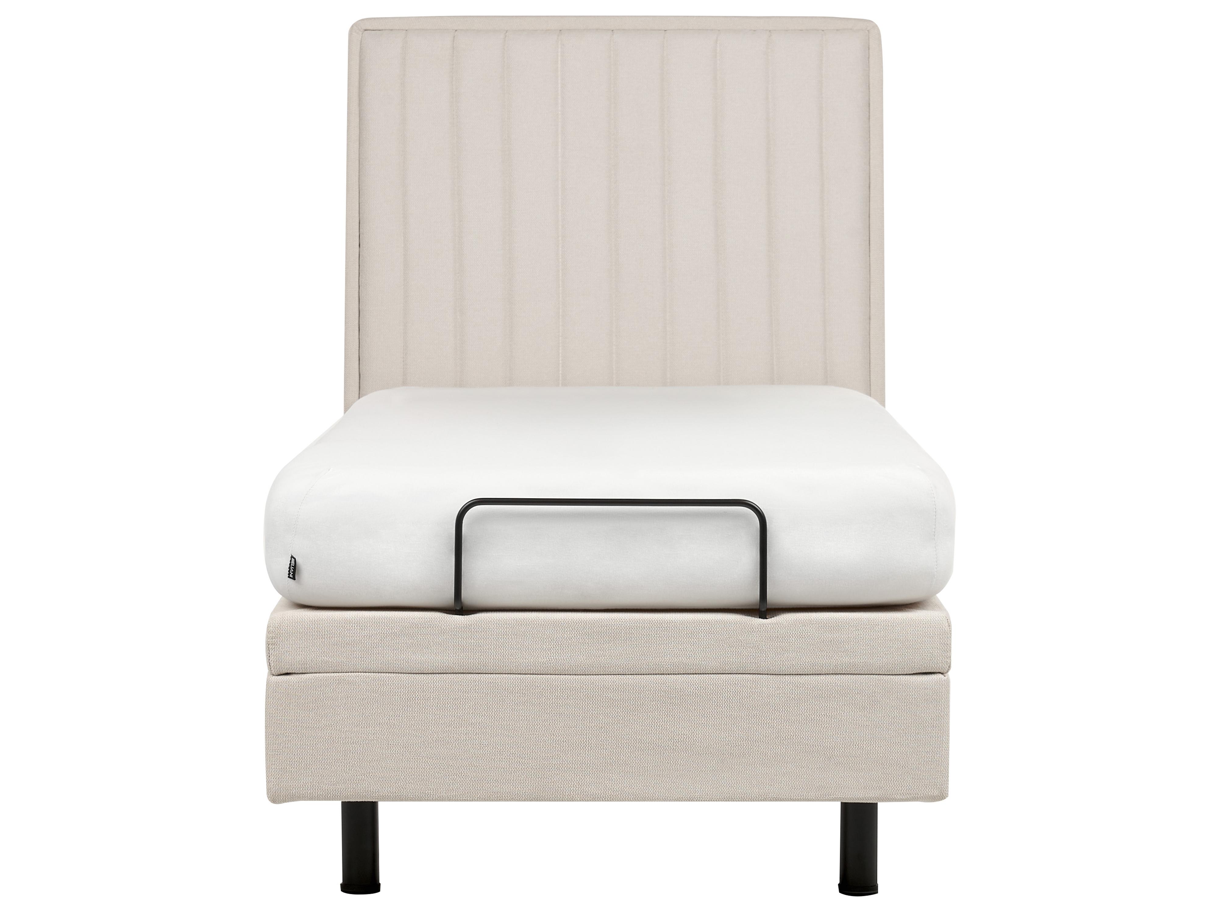 Verstelbaar bed Stof CASTELLAN 90 x 200 cm Lichtbeige