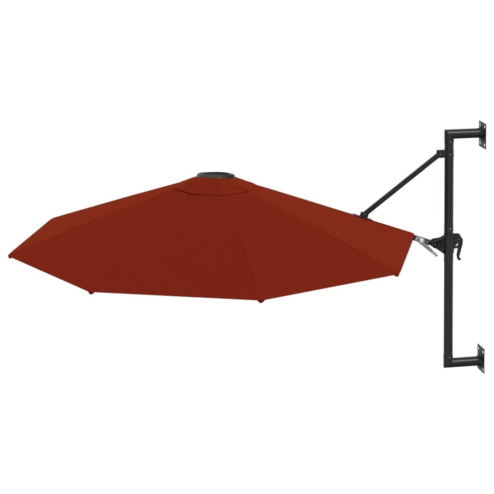 Parasol mural avec mât en métal 300 cm orange