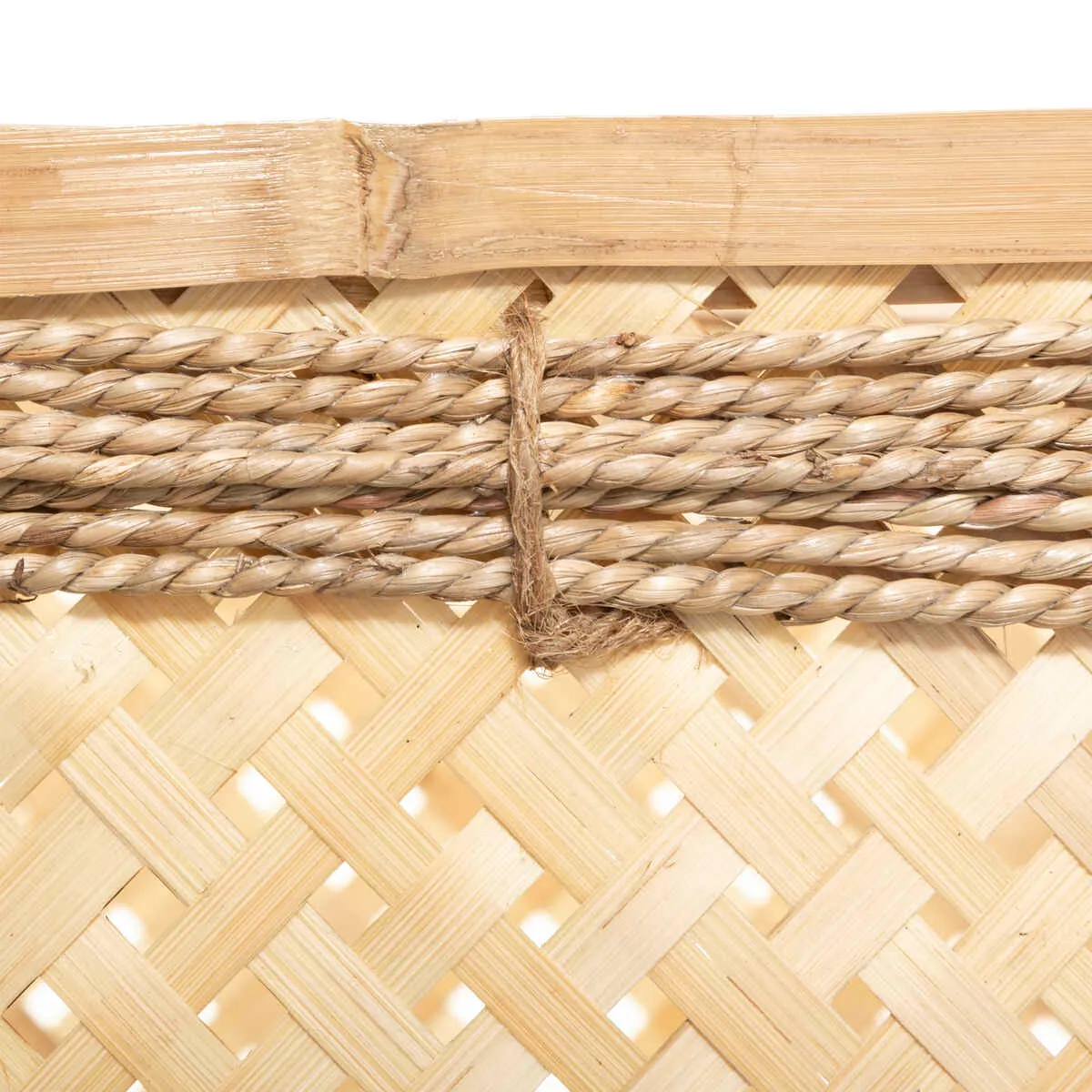 Atmosphera, Createur D'Interieur ATMOSPHERA Paniers Bambou Corde Rectangle x 3 - Beige