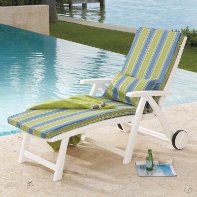 Kettler Roma Advantage Gartenliege weiß - klappbare Sonnenliege für Garten, Terrasse und Balkon - Rückenlehne mehrstufig verstellbar - wetterfeste Rollliege aus beständigem Kunststoff