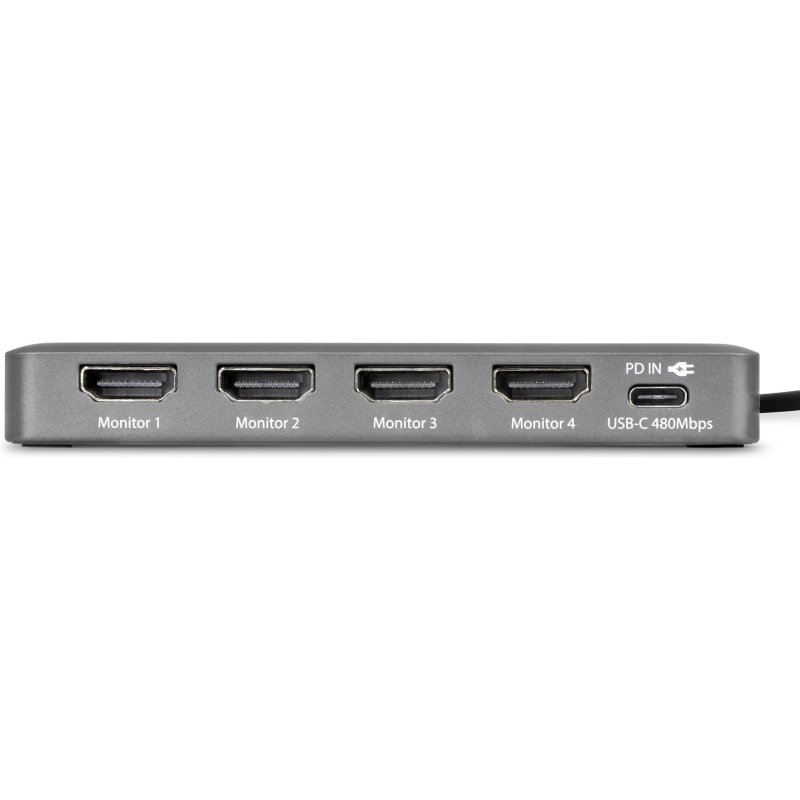 StarTech.com QUAD-USB-HDMI-ADAPT station d'accueil Avec fil USB 3.2 Gen 1 (3.1 Gen 1) Type-C Gris