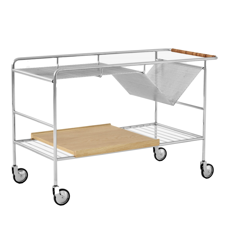 &tradition Alima NDS1 trolley chrome, gelakt eiken