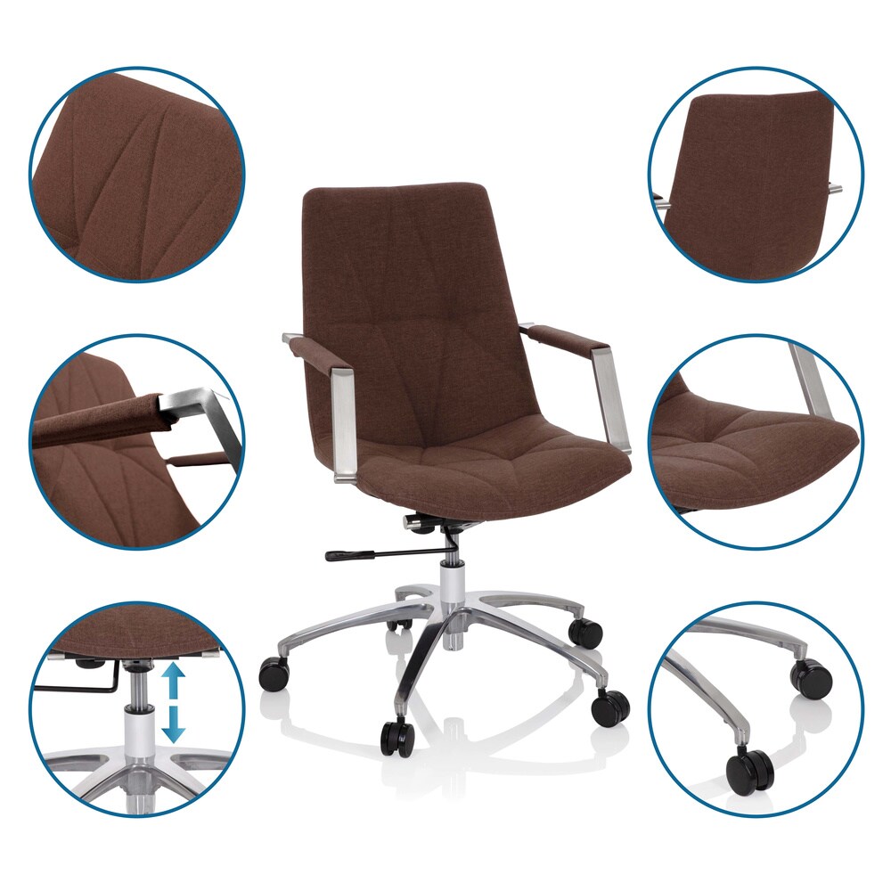 Home Office Bürostuhl SARANTO II Stoff mit Armlehnen hjh OFFICE