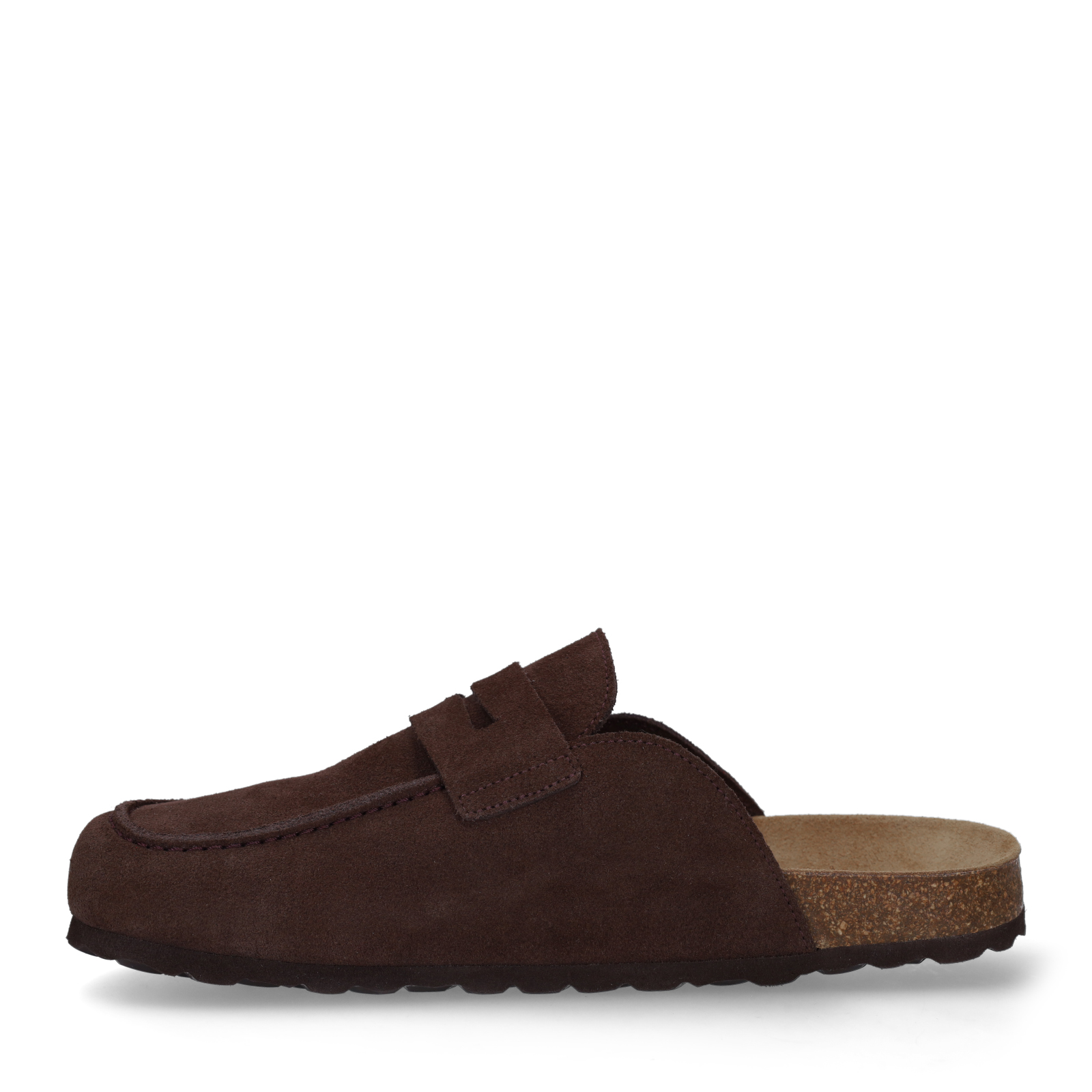 Donkerbruine suède clogs