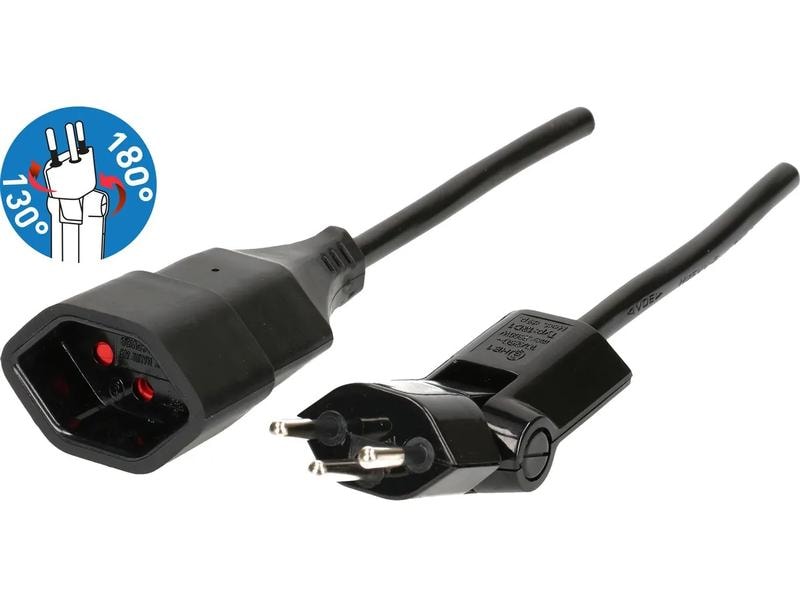 Max Hauri Verlängerungskabel 1 m T13 - T12 Clip-Clap, Schwa TD-Verlängerung 1 m mit Clip-Clap-Stecker