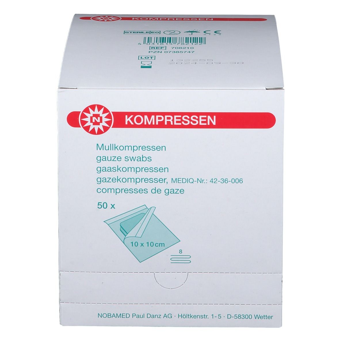 Mullkompressen steril 8-fach 10 x 10 cm