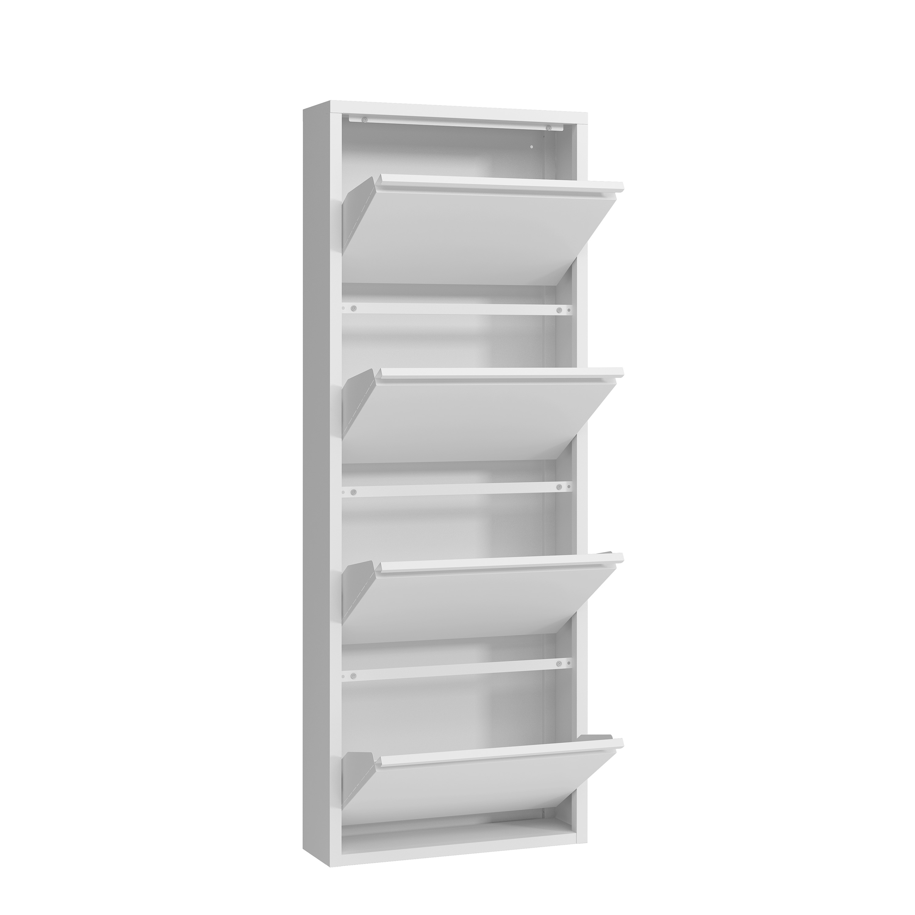 Schuhschrank Metall ROMEO 50 x 136 cm weiss
