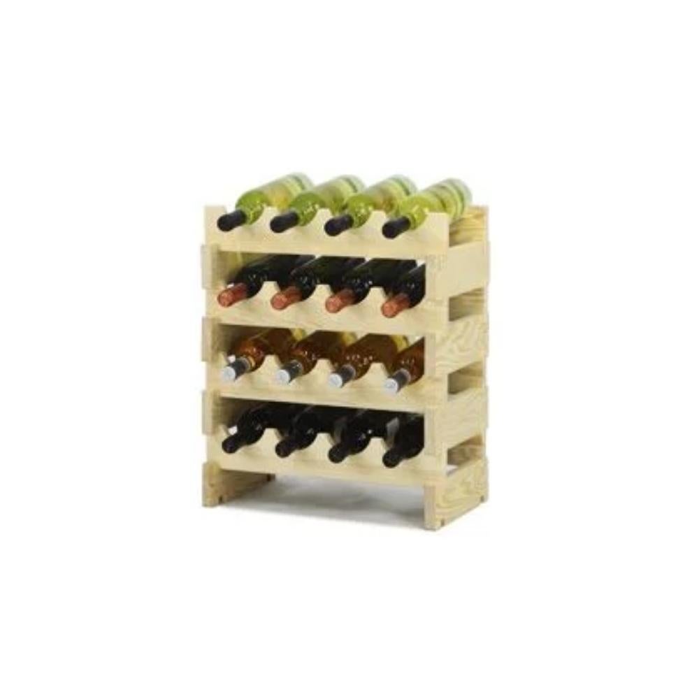 PROREGAL Wijnrek Vinoteca Flex HxBxD 46 x 47 x 29 cm 16 Flessen Massief grenenhout Natuurlijk Onbehandeld