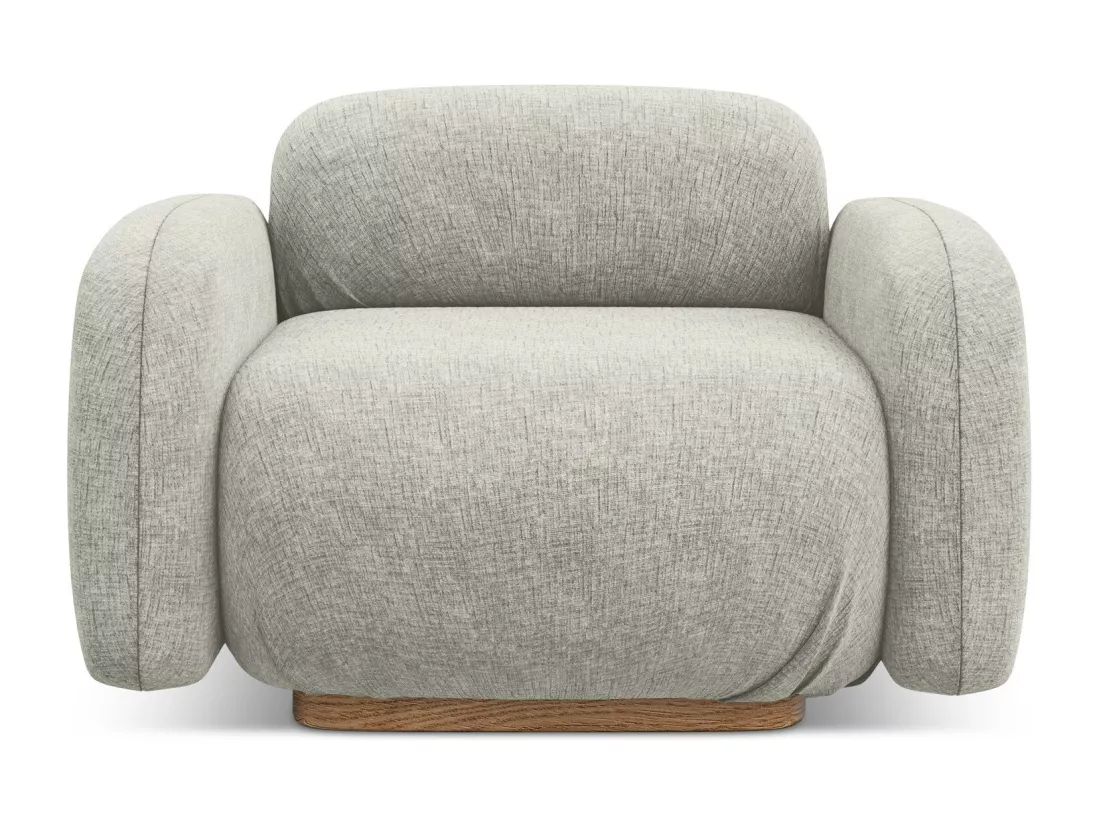 Fauteuil en tissu chenille - argent - AILANI