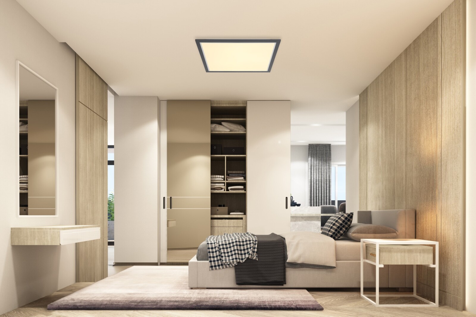 LED-Deckenleuchte - anthrazit-weiß-opal - 45 cm