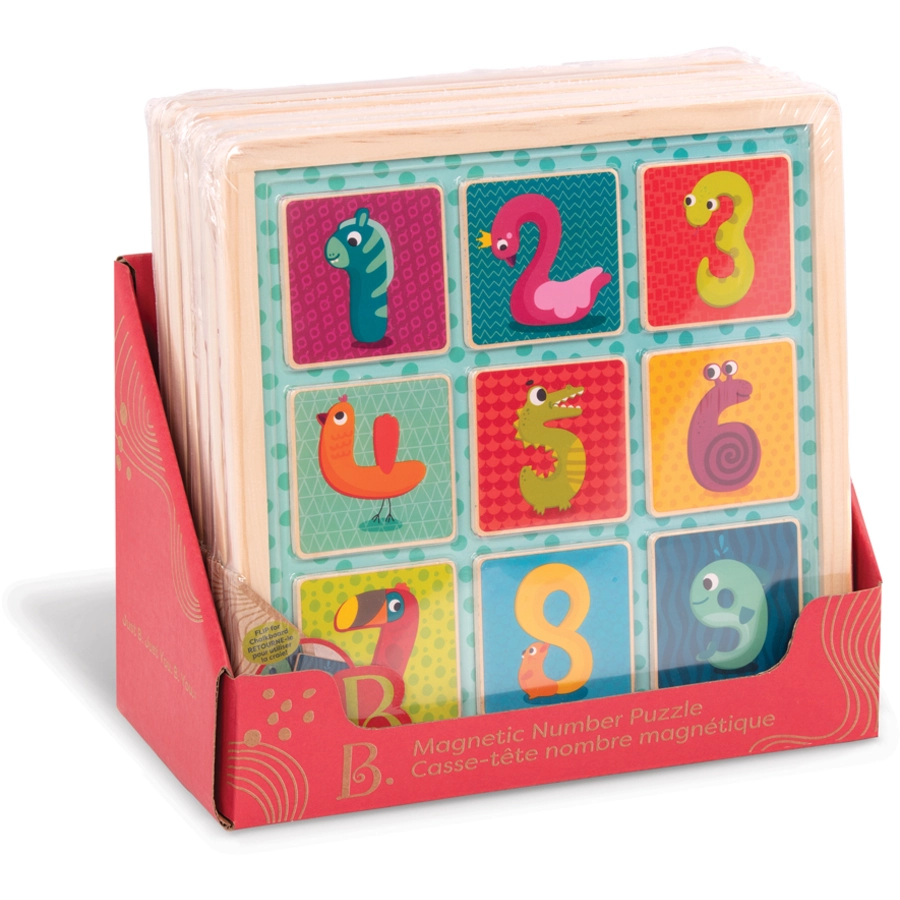 B.TOYS B. Count n’ Doodle - Holzpuzzle mit magnetischen Zahlen 10-teilig Mehrfarbig