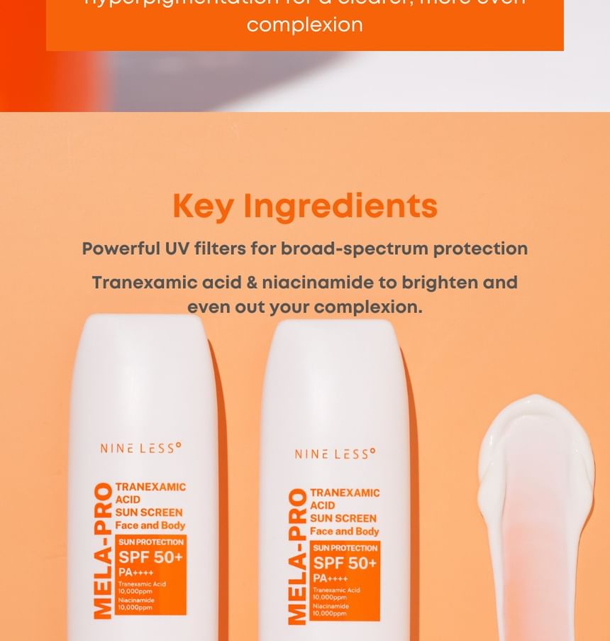 NINELESS - Mela-Pro Tranexaminezuur Zonnebrandcrème