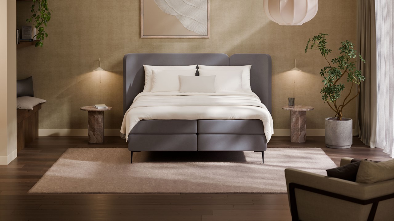 Boxspring Mesa - Warm wool dark grey