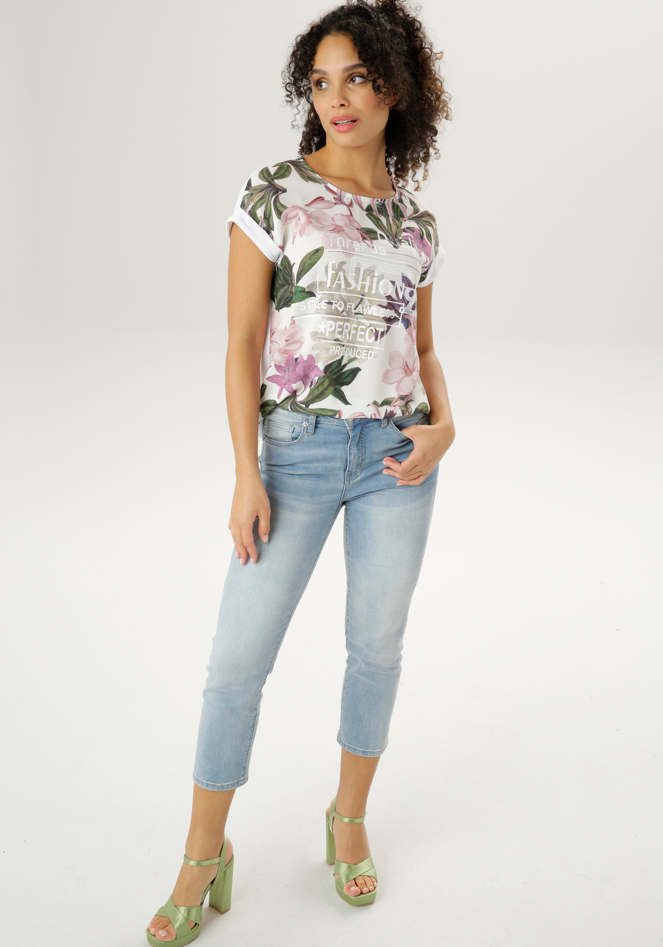 Aniston SELECTED Blusenshirt , mit Glitzersteinchen