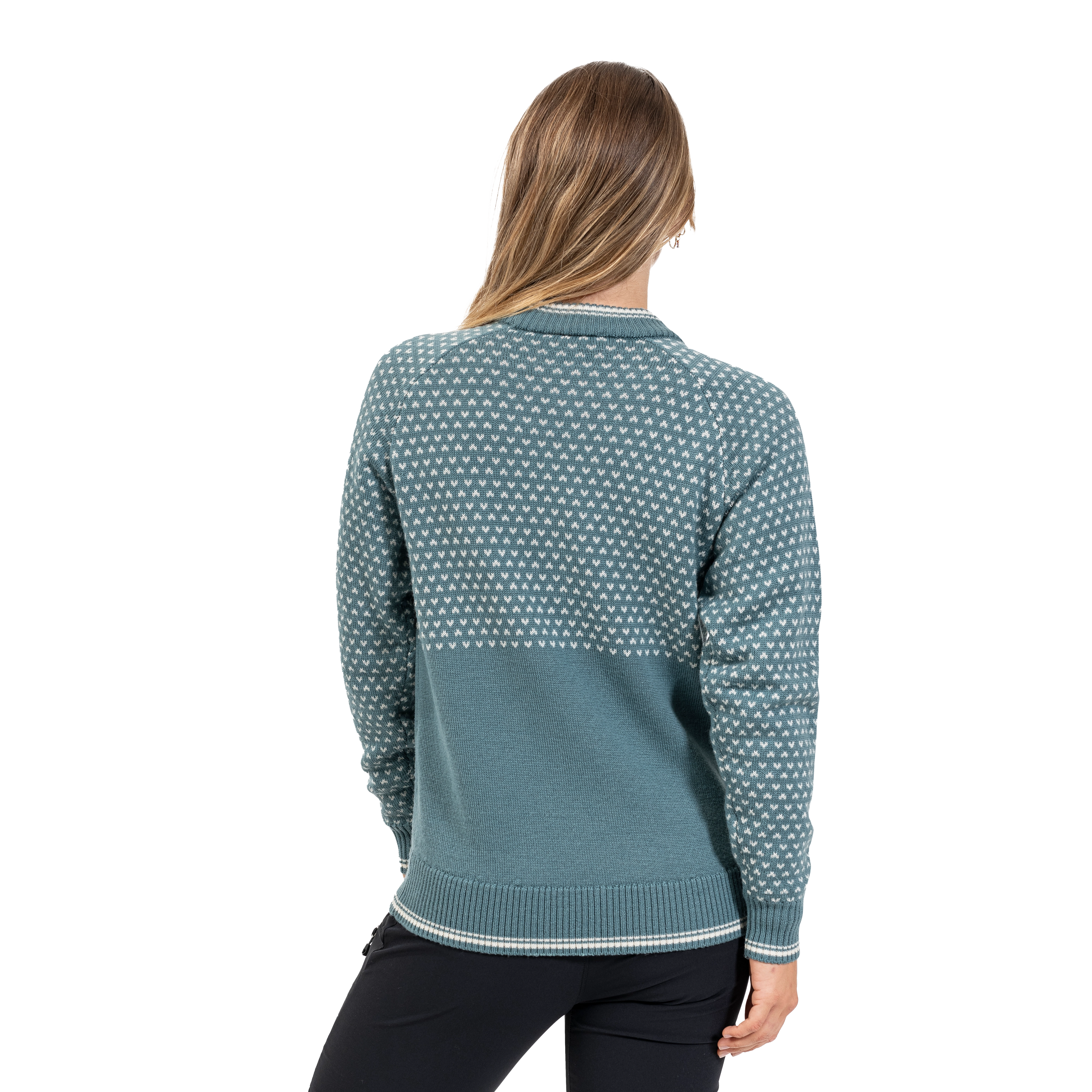 Alvdal Wool Jumper Women Grey Sage / Vanilla White