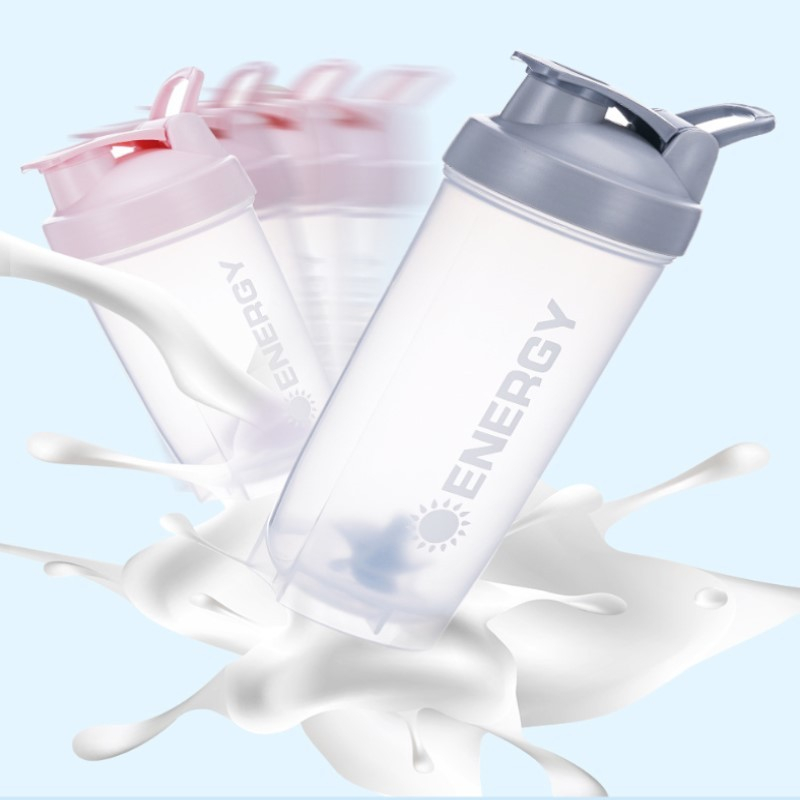 (500ml) Fitness Protein Shaker Trinkflasche   Blender Kugel - Lila