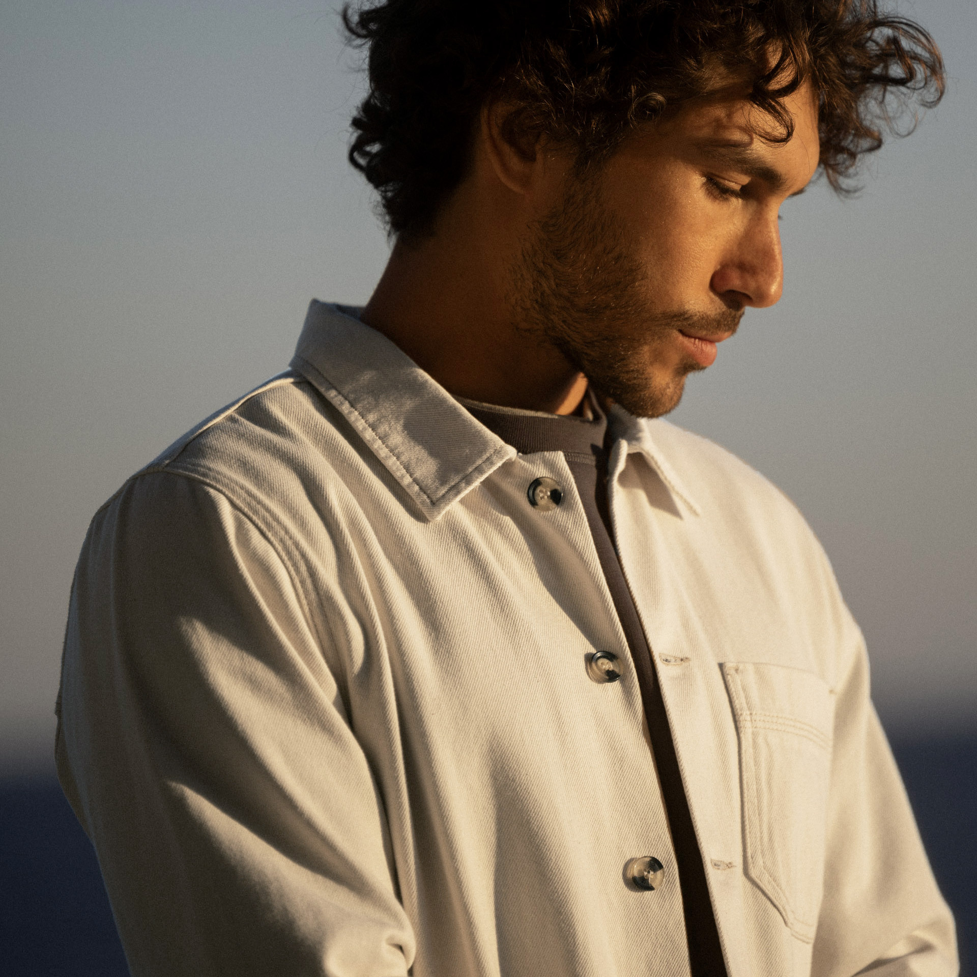 Veste écrue coton et coton recyclé - modèle lorge