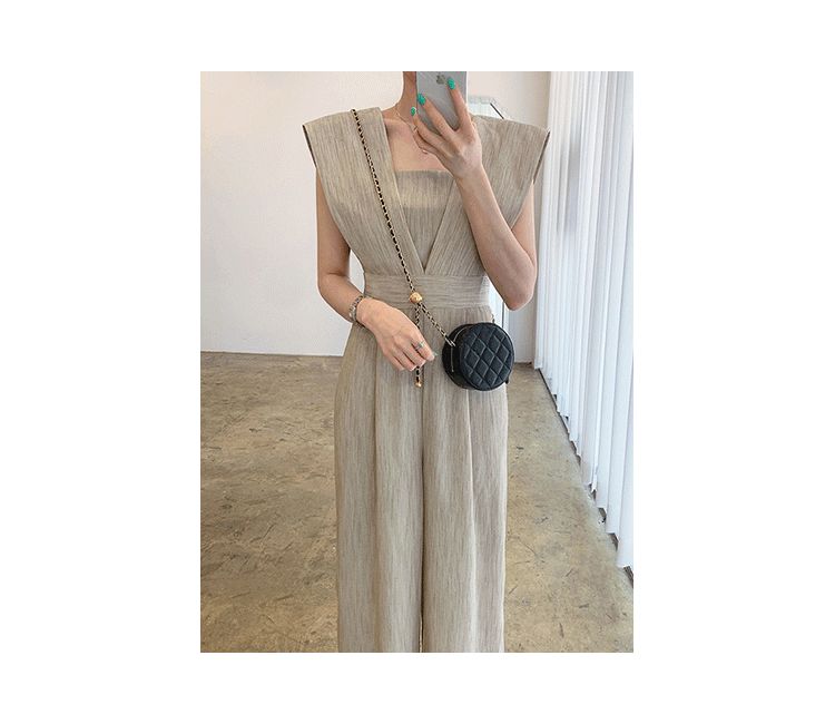 Coris - Mouwloze jumpsuit met wijde pijpen
