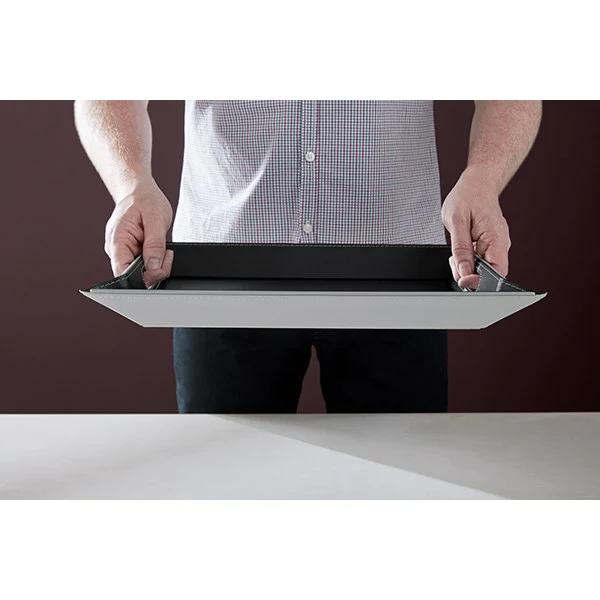 Plateau bicolore réversible noir et gris 45 cm FreeForm