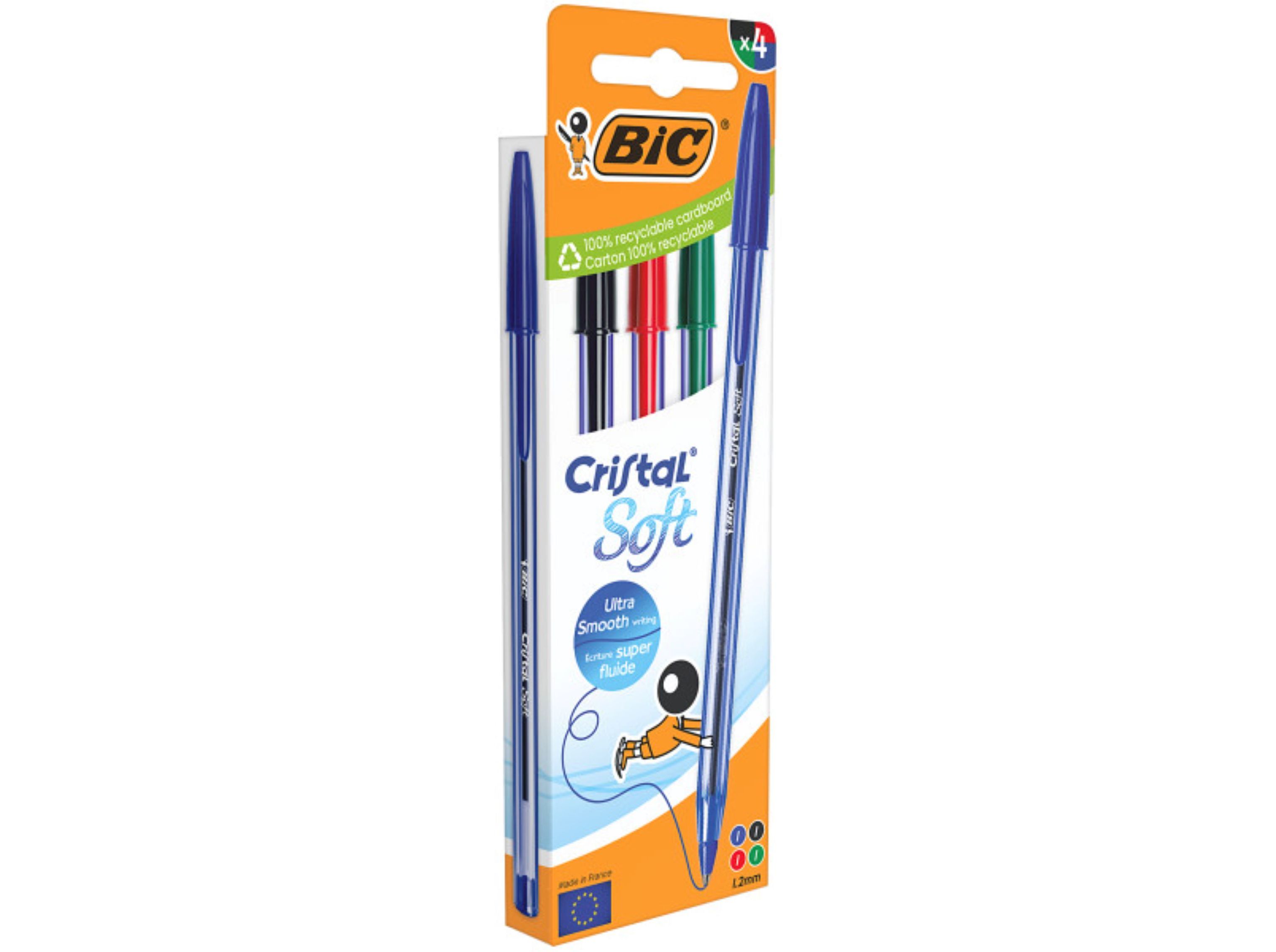ESFEROGRÁFICA SOFT BIC SORTIDO 4 UNIDADES