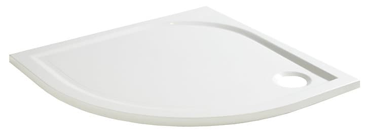 Receveur de douche quart de cercle à poser 80 x 80 cm, résine, blanc, GoodHome Limski