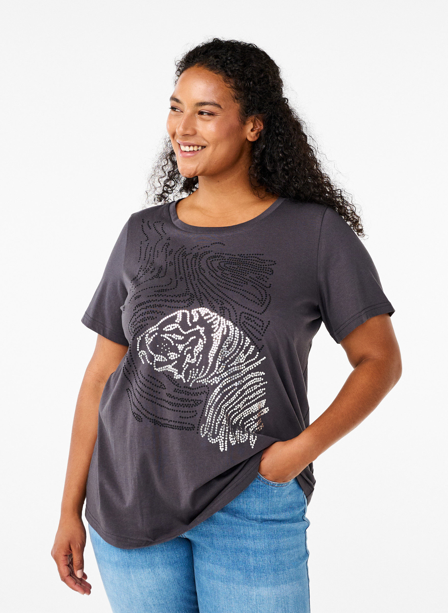 Bomulds t-shirt med print
