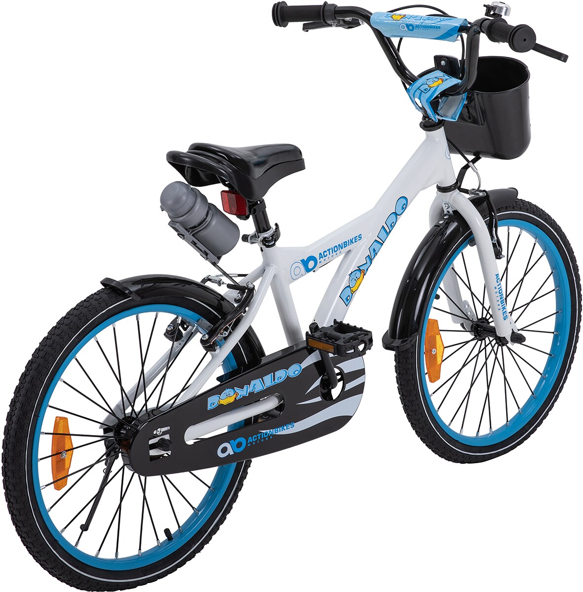 Actionbikes Kinderfahrrad Donaldo 20 Zoll, V-Brake-Bremsen, höhenverstellbar, Seitenständer, Korb