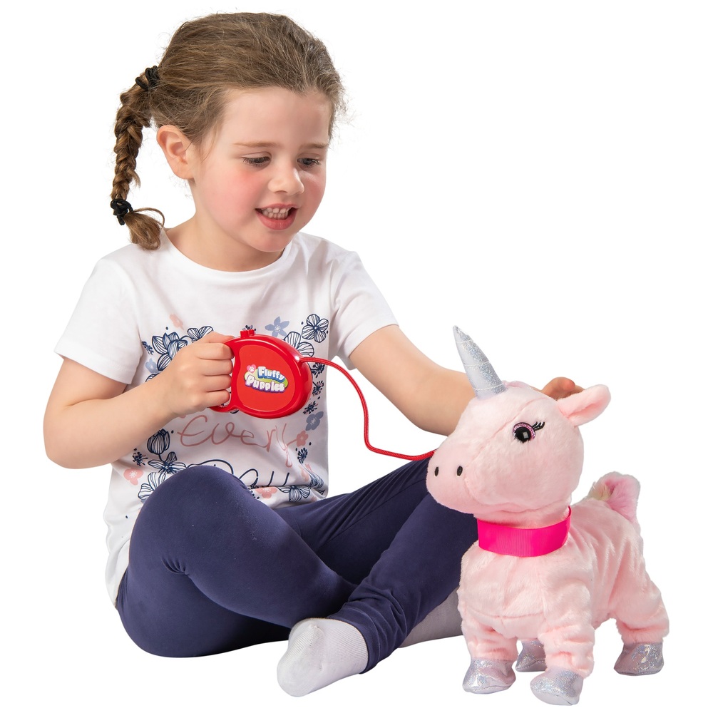 Flauschiges, laufendes Einhorn-Plüschtier