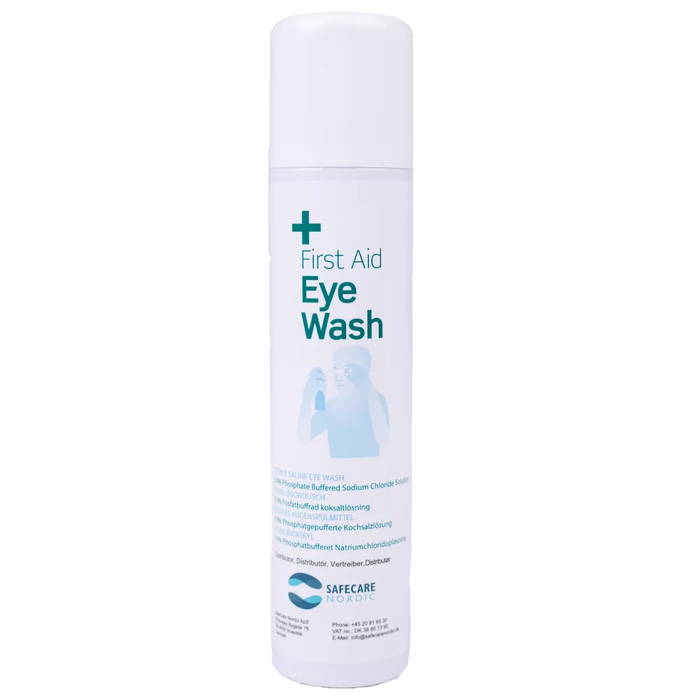 Øjenskyllespray, steril 0,9% NaCL - 250 ml.