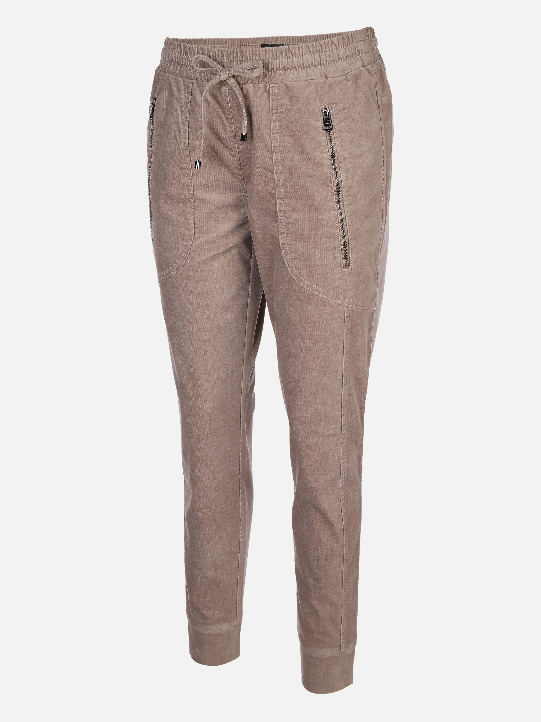 Damen Cord-Samthose mit Zippertaschen