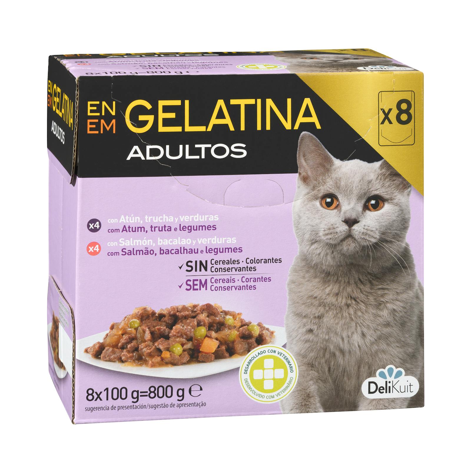 Bouchées de gelée pour chat adulte Delikuit