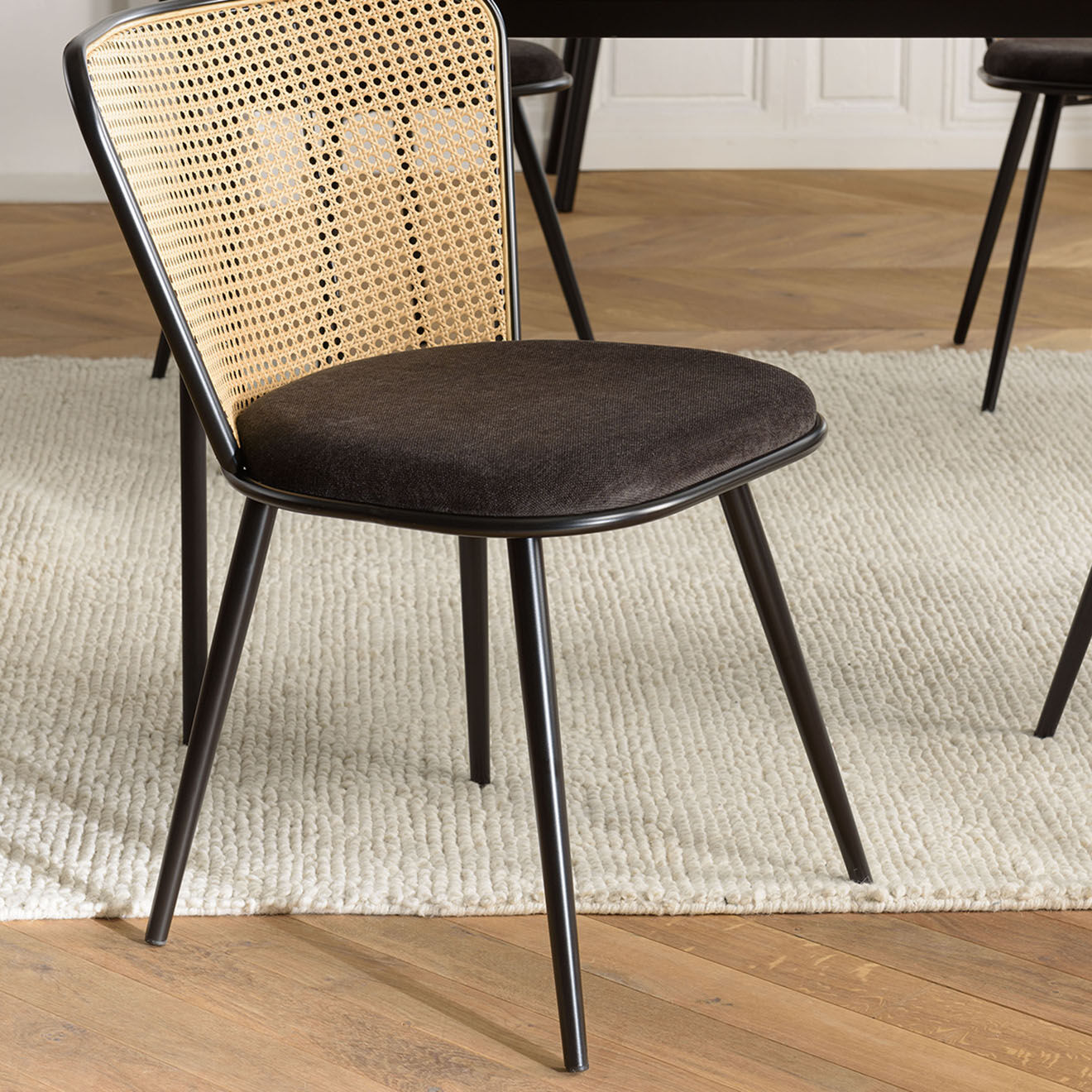Macabane 2 Chaises Léa noires - 55x60x78 cm