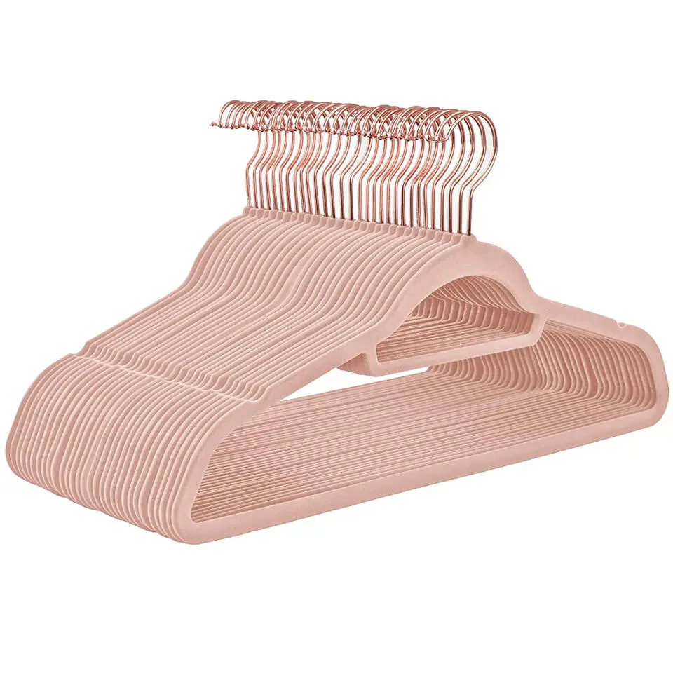 ACAZA Antislip kledinghangers - plooibaar - roterende haak - 30 stuks - roze