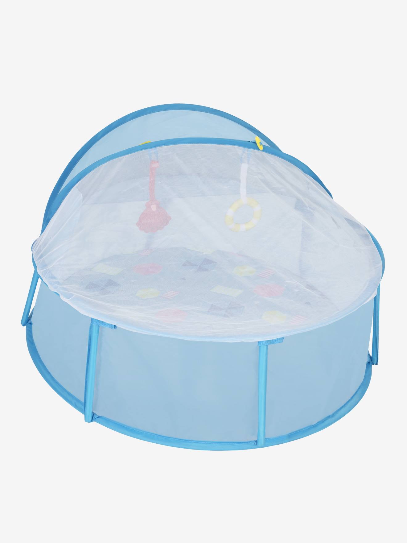 Área de atividades Babyni BABYMOOV com proteção UV, azul claro liso com estampas.
