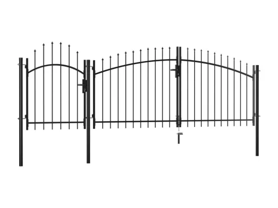 Portail de jardin Acier 1,5 x 4 m Noir