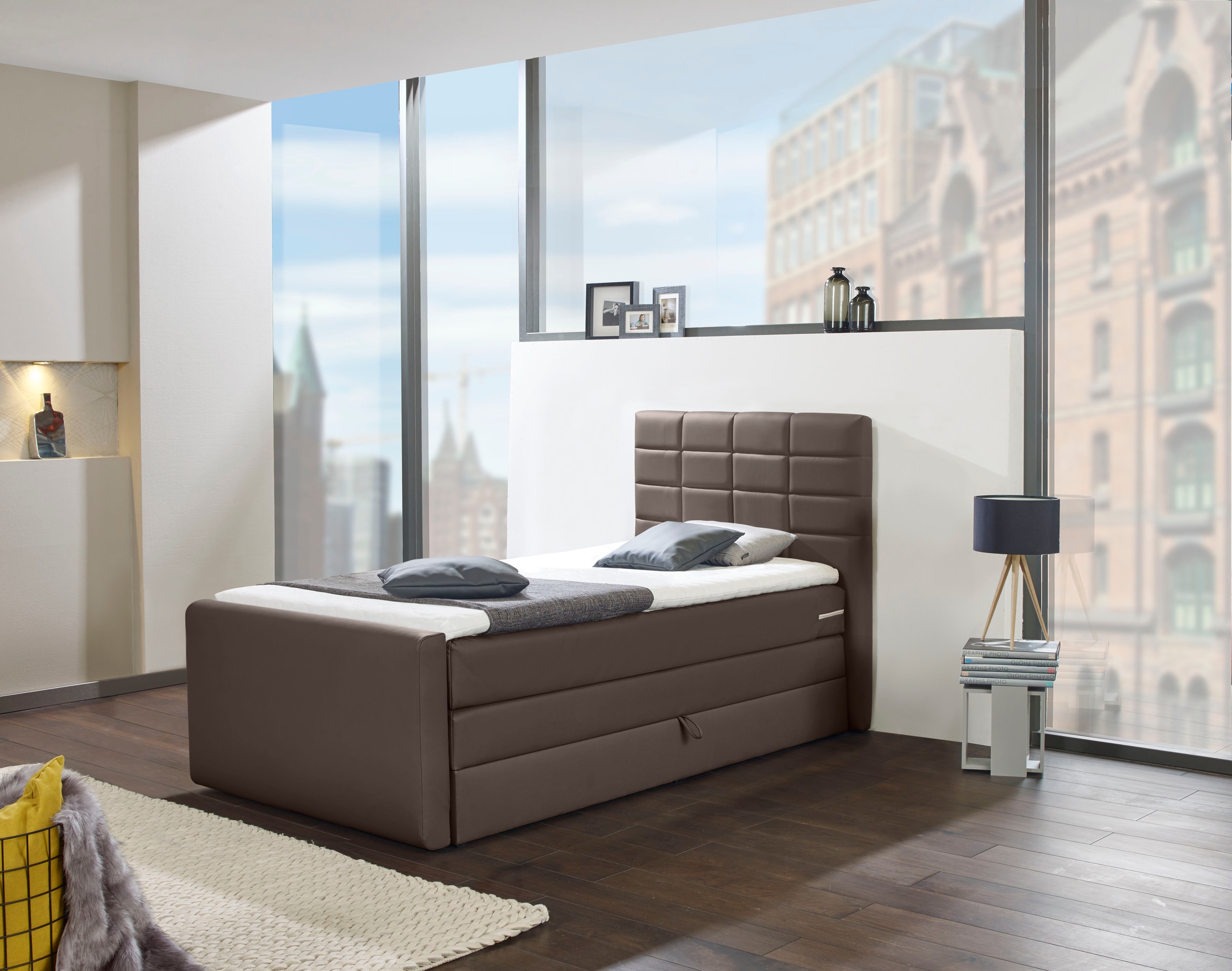 INOSIGN Boxspringbett »Lethbridge« inkl. Bettkasten und Topper, zwei Matratzenarten in H2