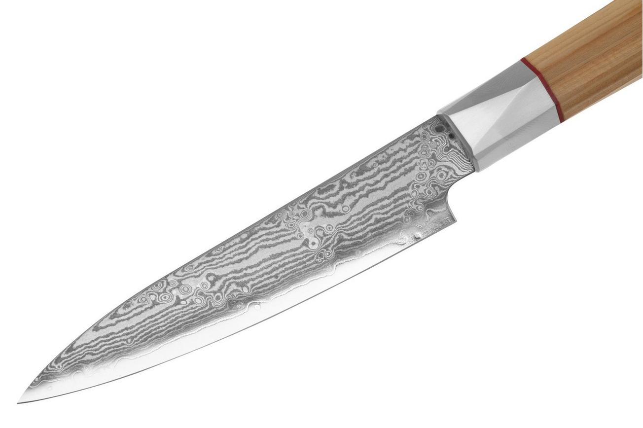 Mcusta Zanmai Petty ZBX2-3001DS, 33-Layer Damascus/VG10, Hinoki Handle, Knivesandtools Exclusive, officemes, 11 cm