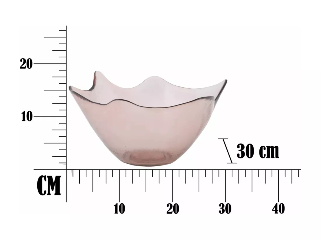 Bol en verre rose Ø 30x18 cm