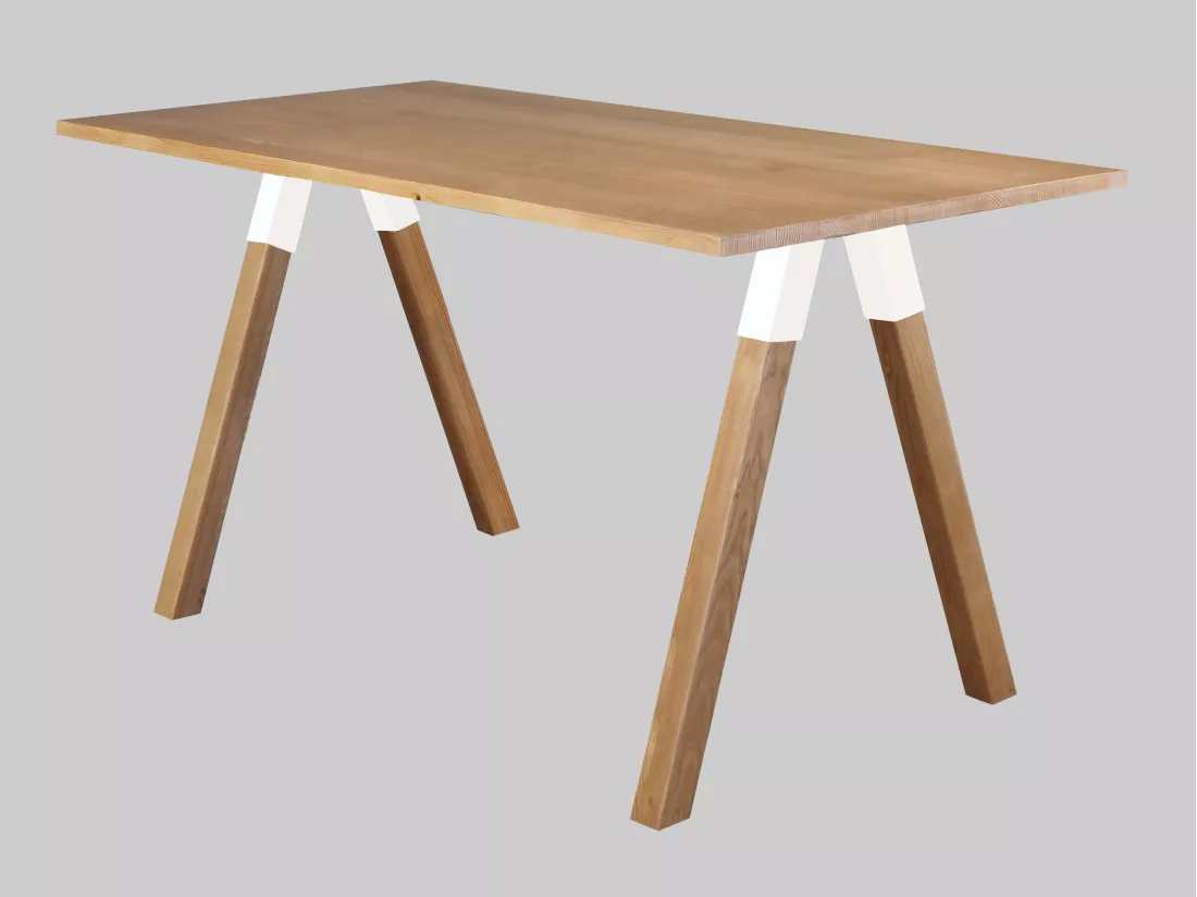 Table Urban white 140 x 80 cm en bois, coloris chêne