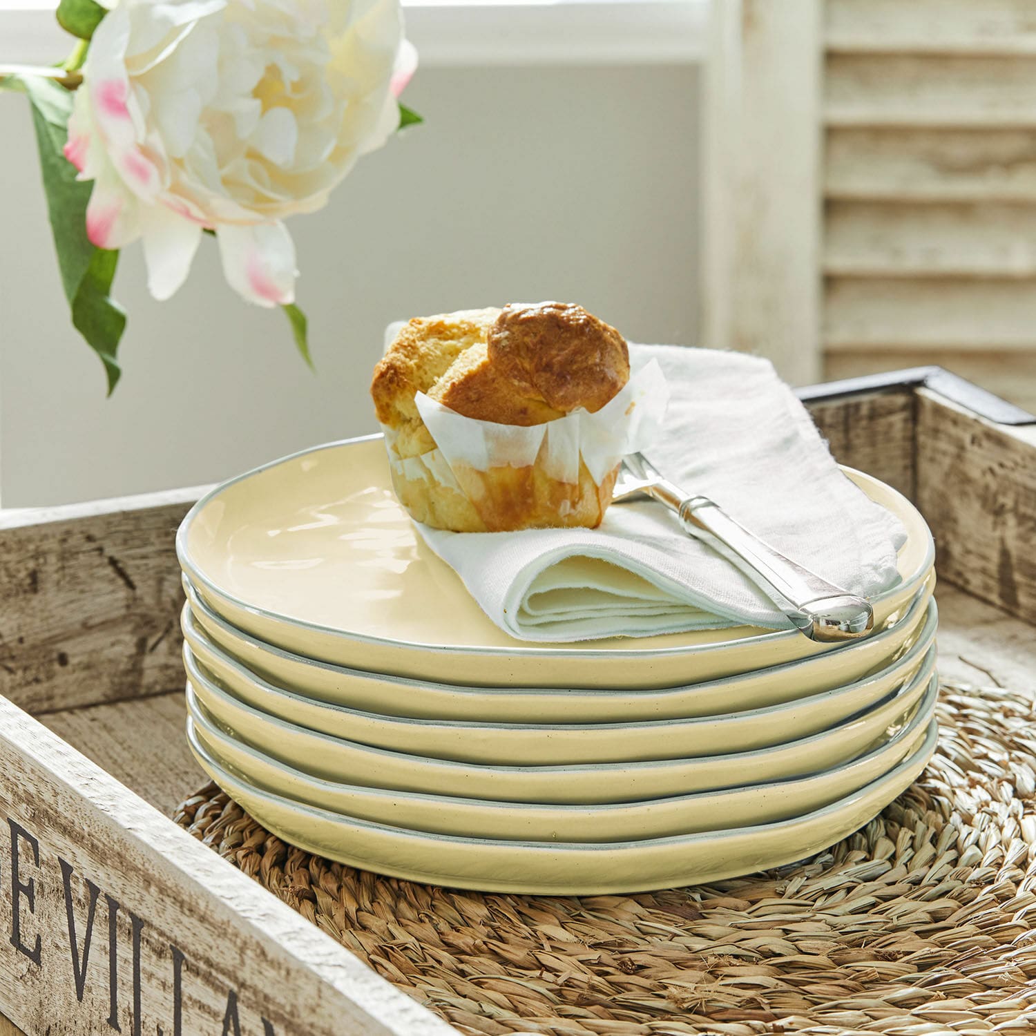 Dessertteller 6er Set Biarré gelb