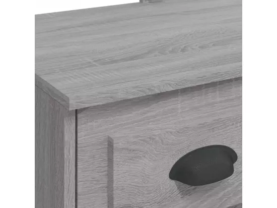 Coiffeuse avec lumières LED sonoma gris 90x42x132,5 cm