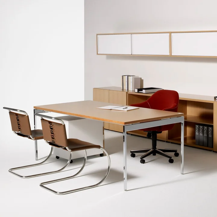 Knoll - MR Beistellstuhl ohne Armlehnen, Rattan