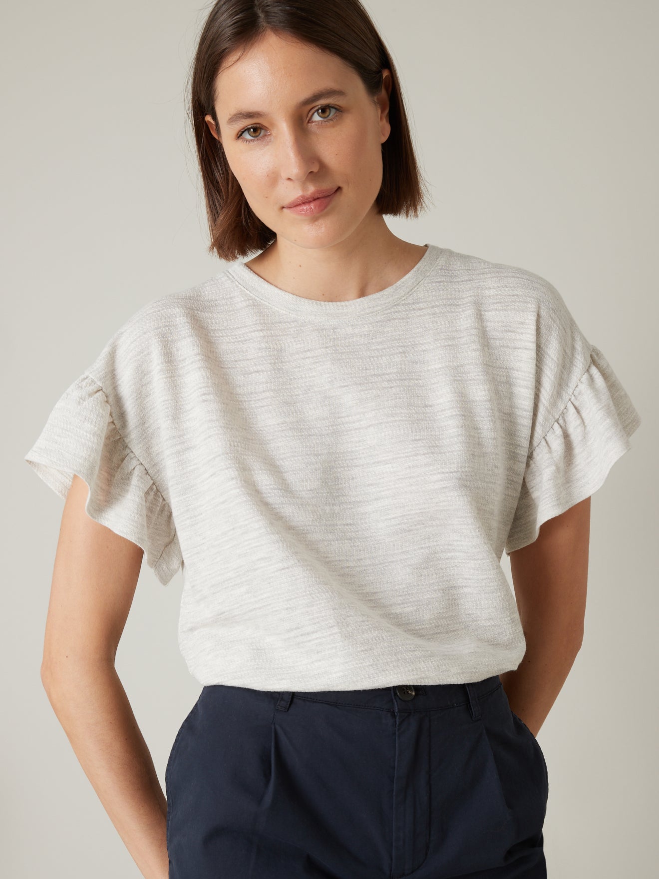 T-shirt jersey chiné texturé femme