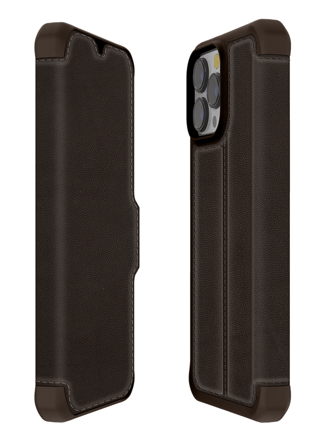iPhone 13 Pro Antibakterielle Hybrid Folio Recycelte Leder Tasche (AP2X-HYBRF-BKRL) - Schwarz