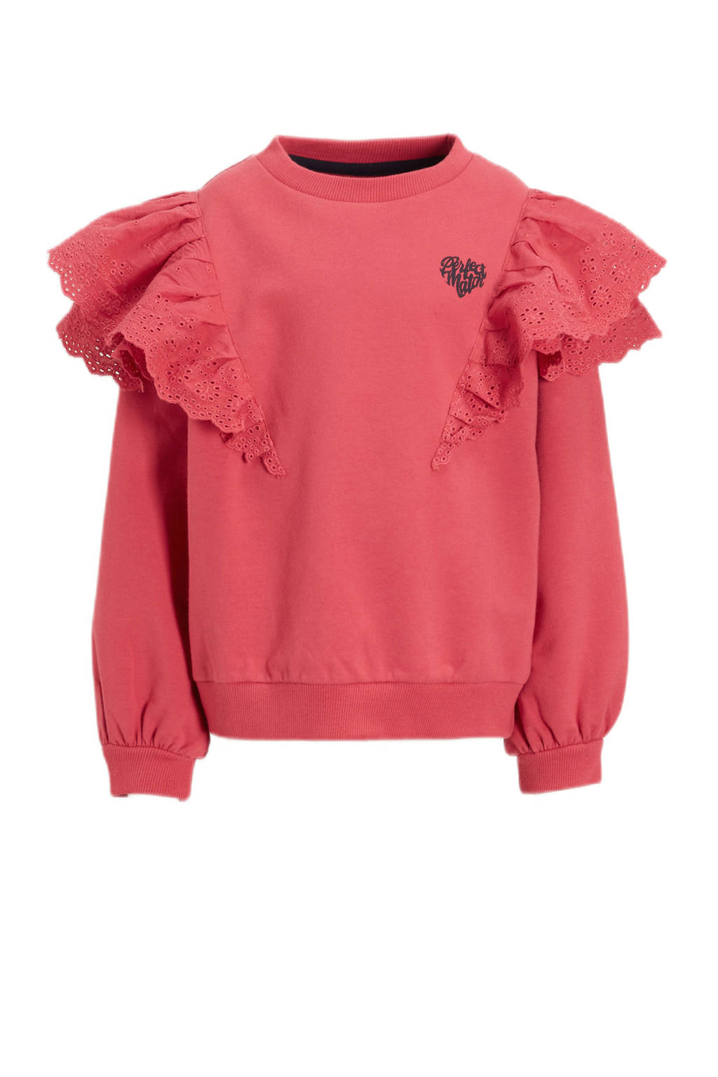 Orange Stars sweater Nadja met ruffles roze