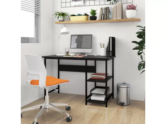 Bureau d'ordinateur Noir 105x55x72 cm MDF et métal