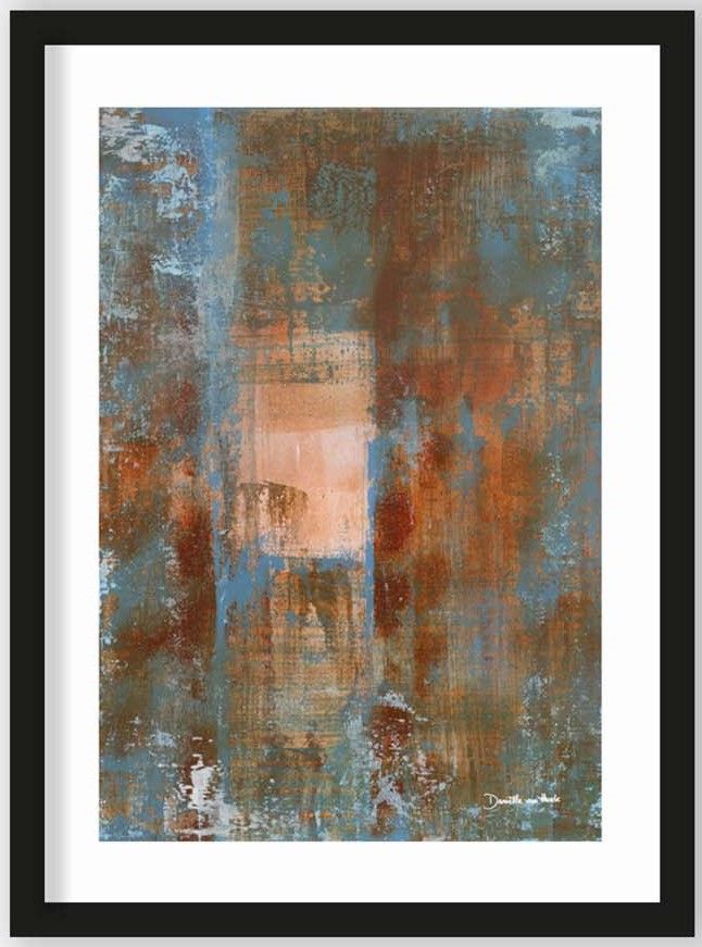 Art Print Blue Ocker Abstract