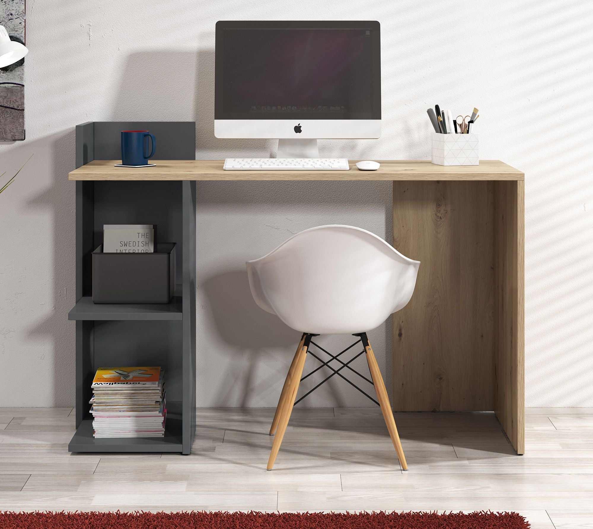 Pierre - Bureau - Eiken/antraciet - 120x52 cm