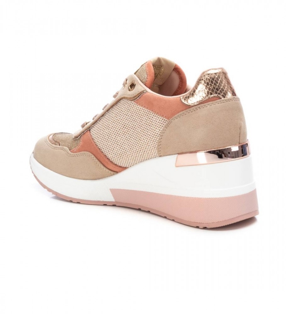 Tênis Xti 141116 Marrom - Salto Anabela 7cm -